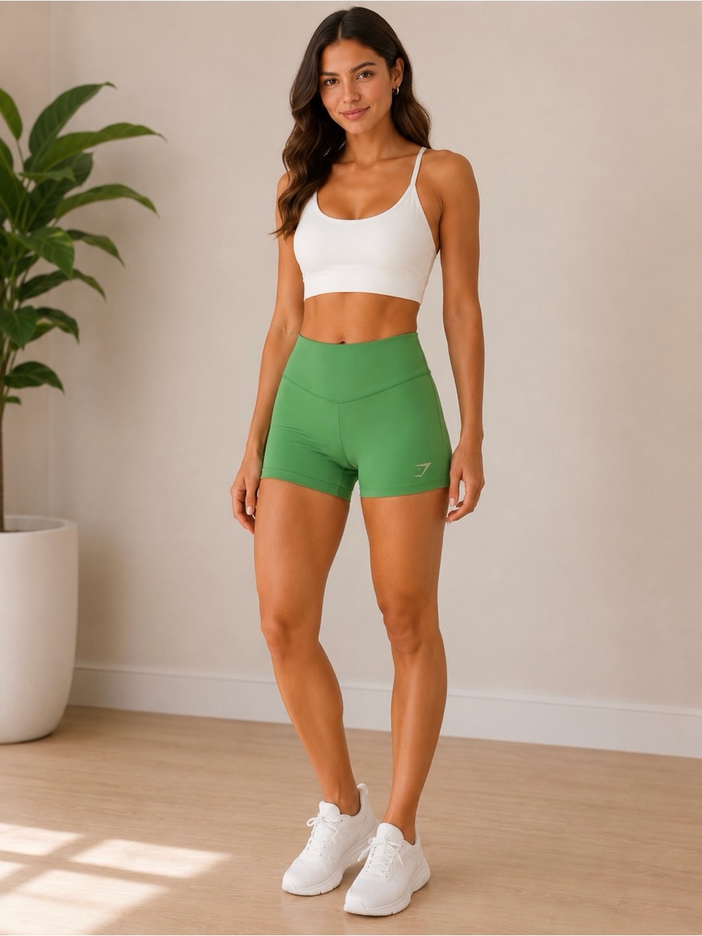 Gymshark Green Training Workout Shorts XL High Rise Athletic Activewear‎